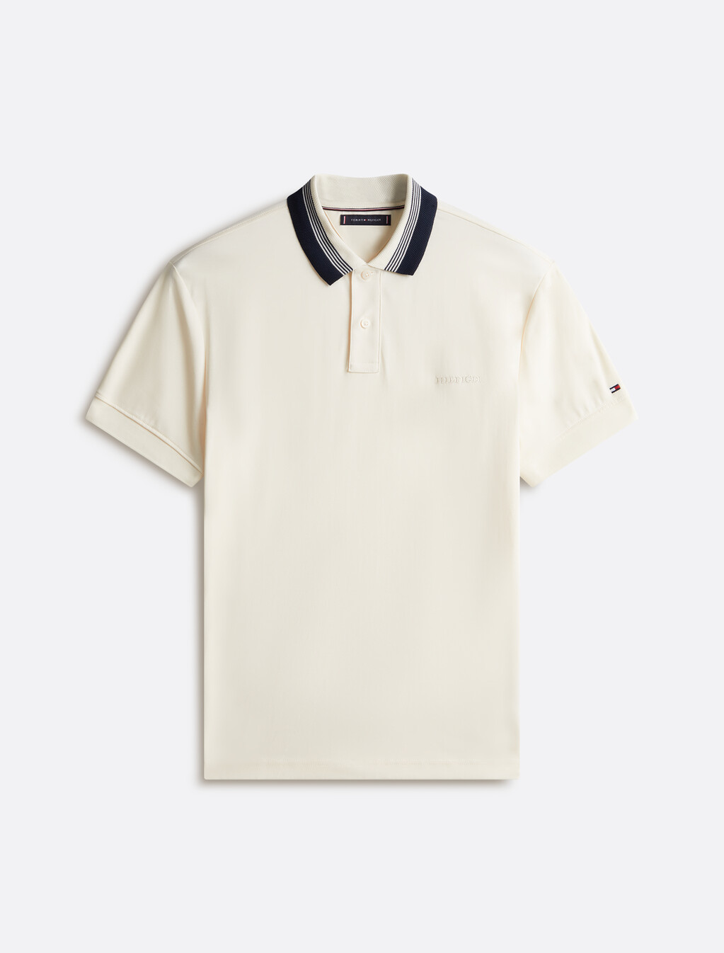Interlock Contrast Collar Polo, Ivory Petal, hi-res
