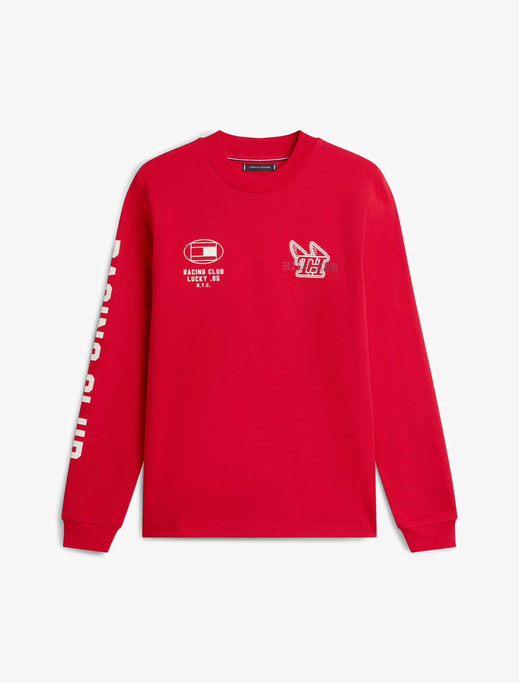 Graphic Jersey Long Sleeve T-Shirt, Medium Red, hi-res