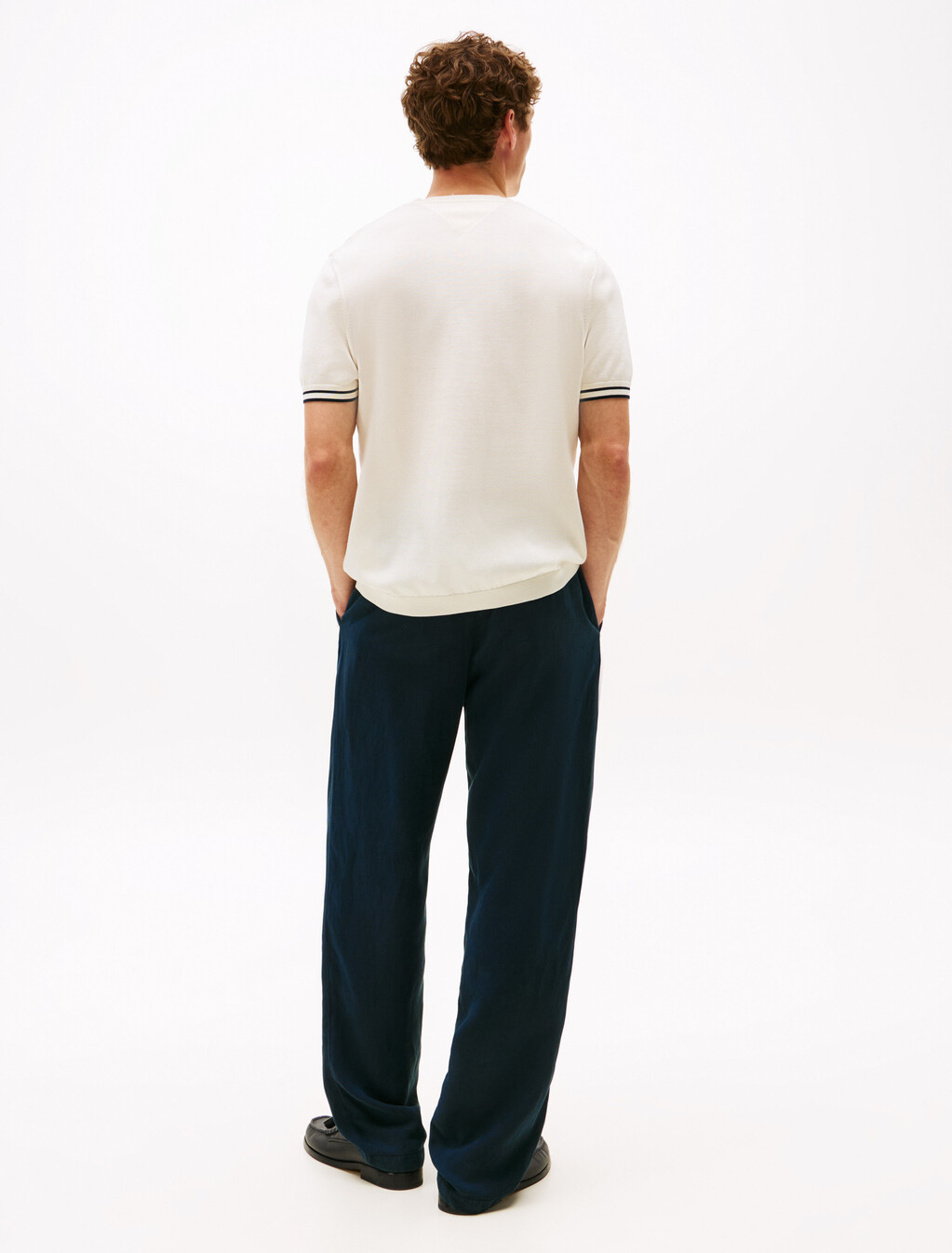 Tipping Stripe T-Shirt, Ivory Petal/Desert Sky, hi-res