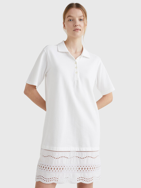 BRODERIE ANGLAISE RELAXED FIT POLO DRESS