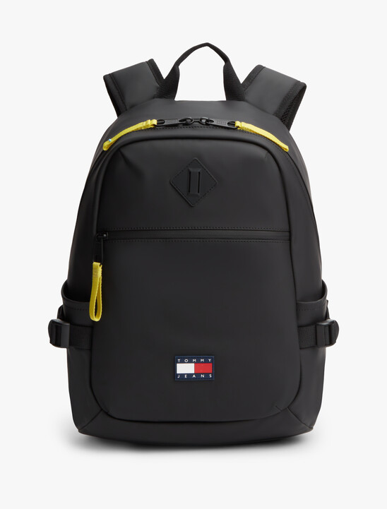 Rubberised Logo Double Zip Backpack