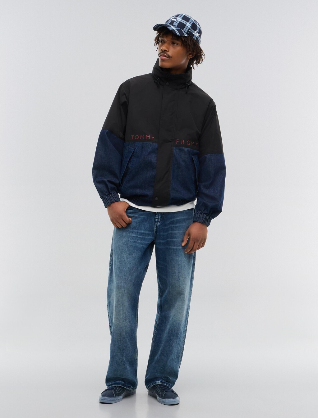 Tommy Hilfiger x FRGMT Colour-Blocked Regatta Jacket, Black / Flat Wash Denim, hi-res
