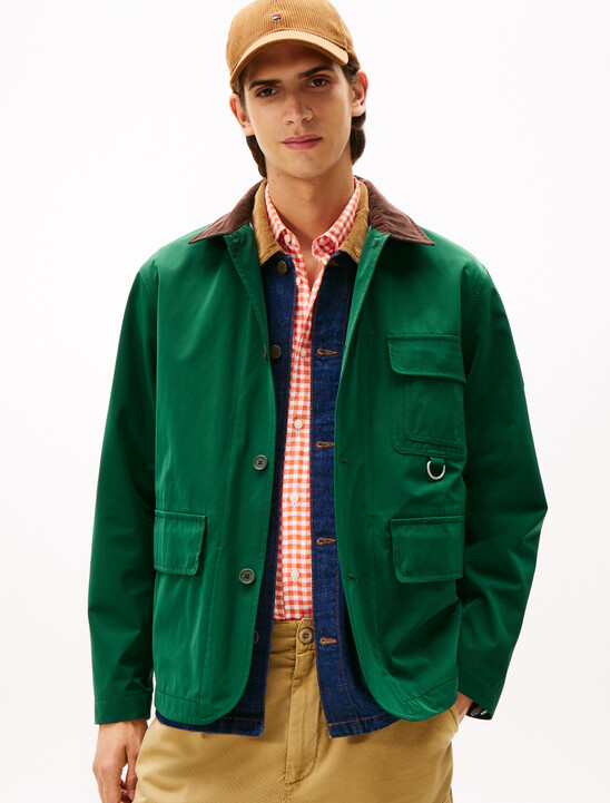 Corduroy Collar Water Resistant Windproof Jacket