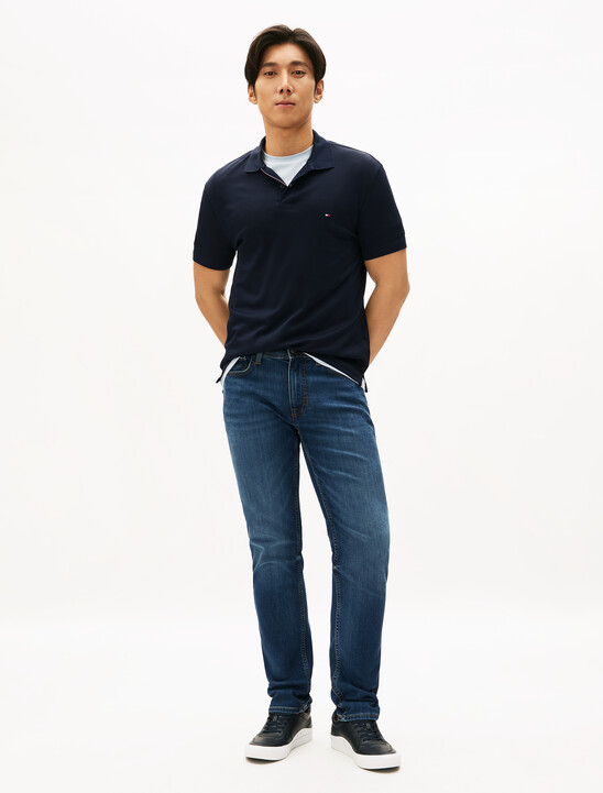 Texture Placket Polo Shirt, Desert Sky Texture Placket Polo Shirt