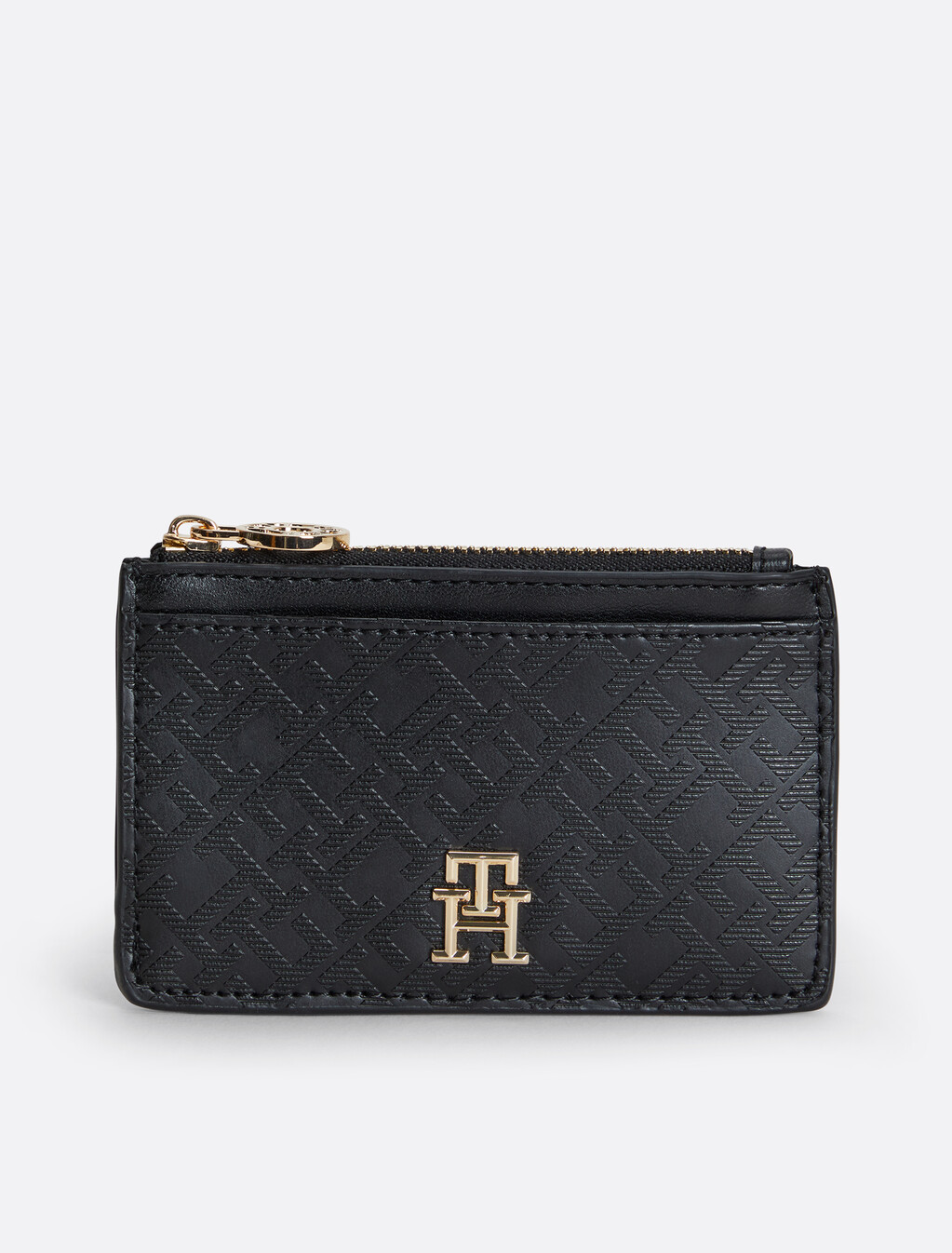 TH Monogram Card Holder, Black, hi-res
