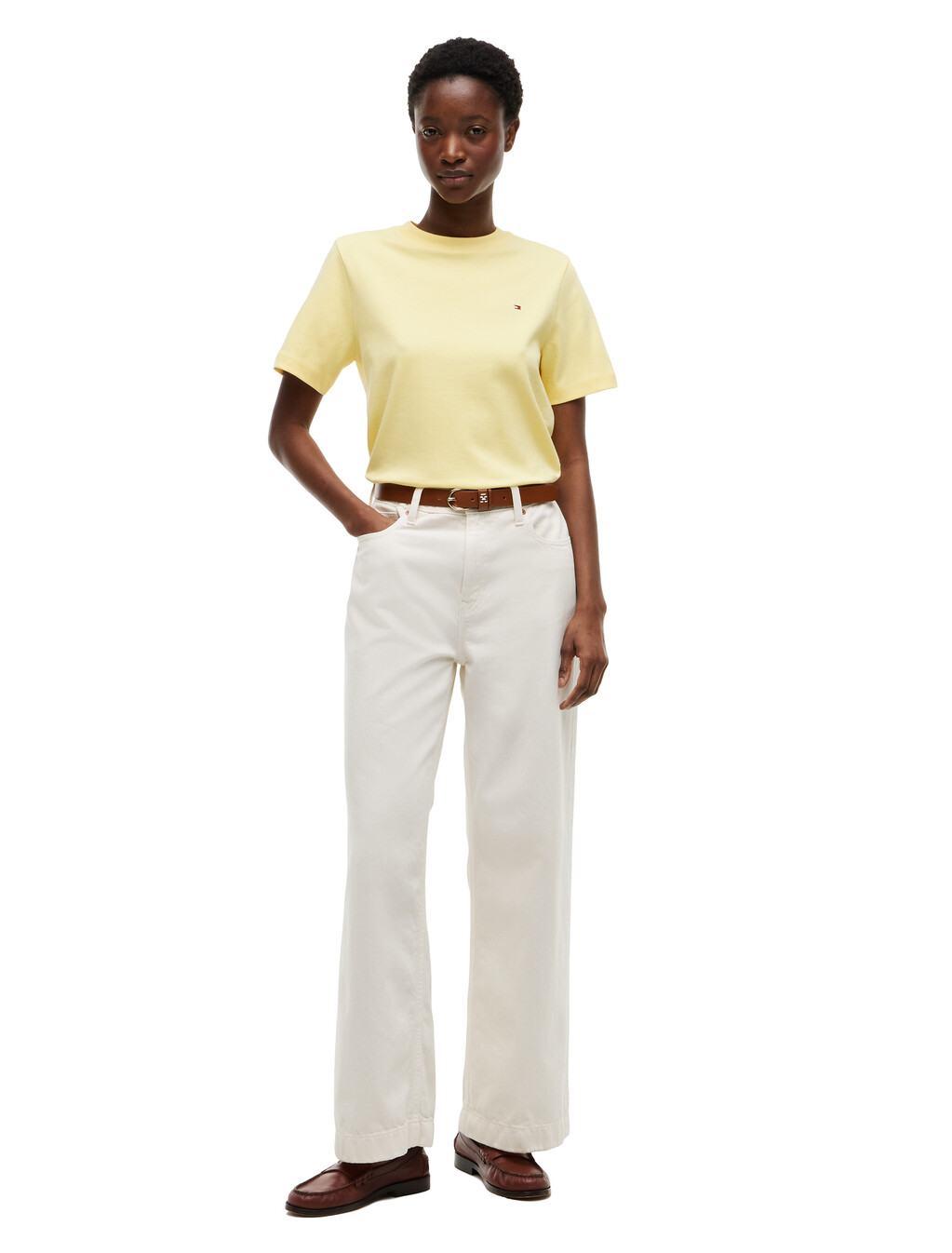 Boxy Interlock Knit T-Shirt, Citronella, hi-res