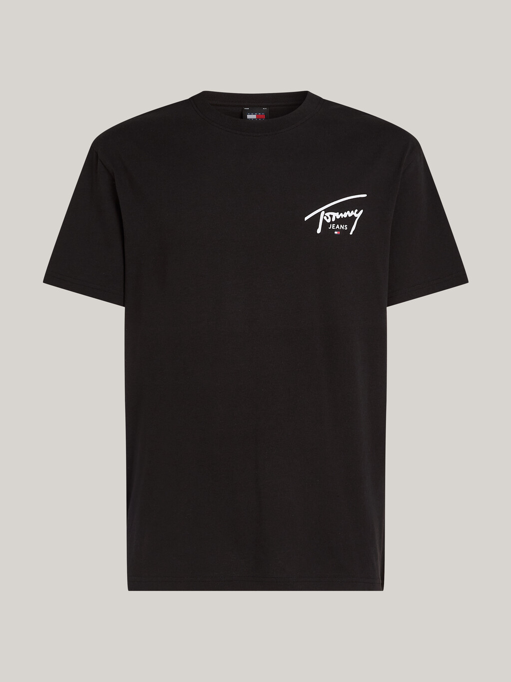 Signature Logo Crew Neck T-Shirt, Black, hi-res