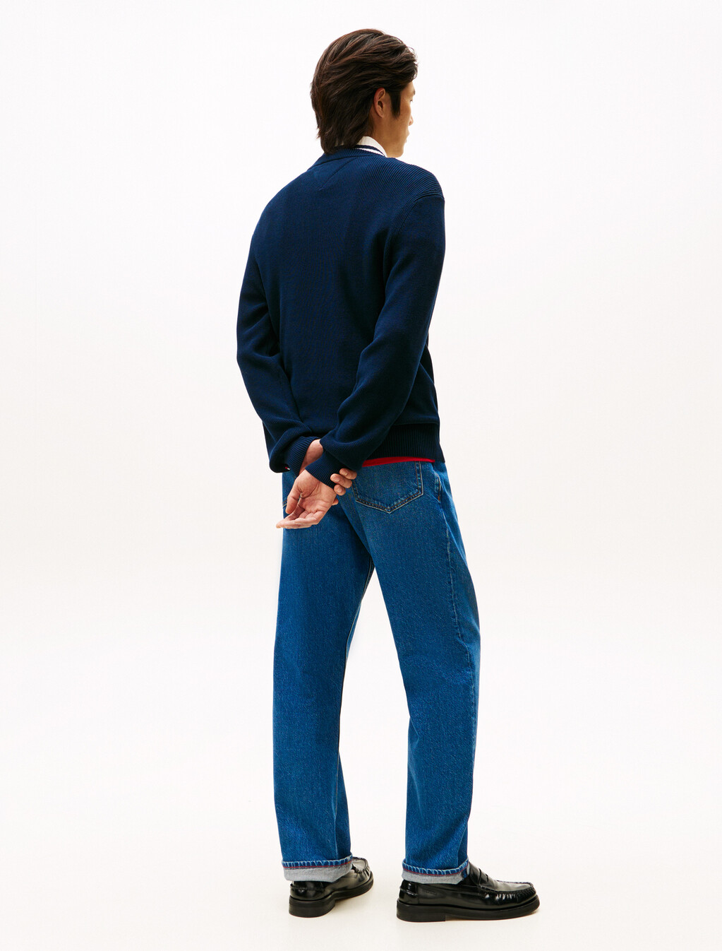 Seasonal Logo Jacquard Sweater, Dark Night Navy, hi-res