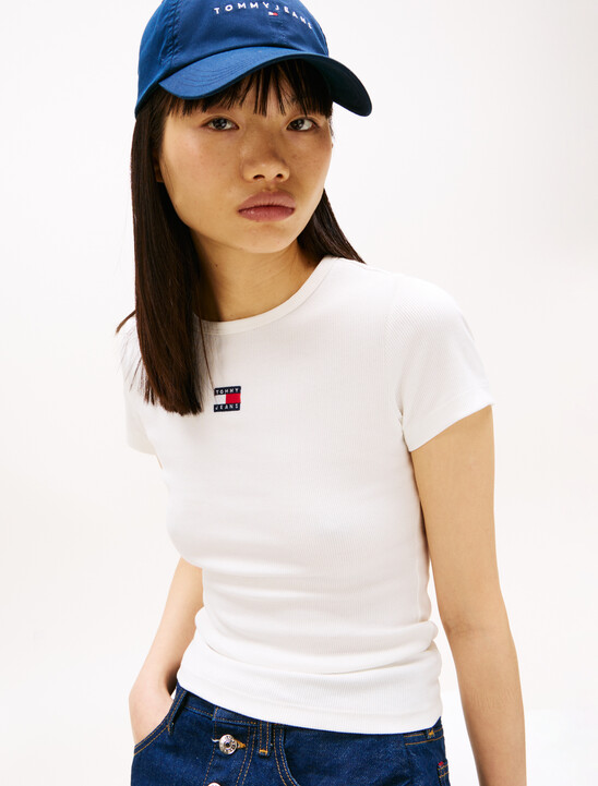 Slim Badge Ribbed T-Shirt