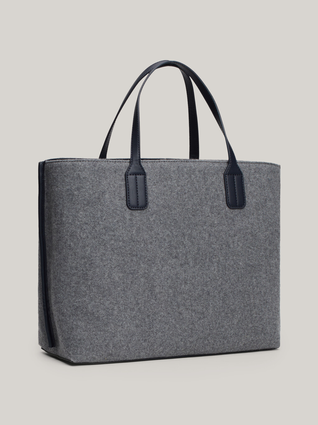 TH Monogram Wool Blend Tote, Mid Grey Heather, hi-res