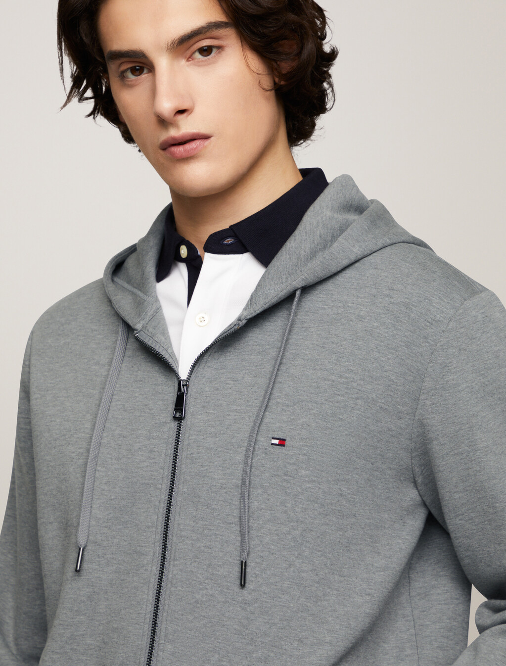 Zip Through Jacket, Medium Grey Heather, hi-res