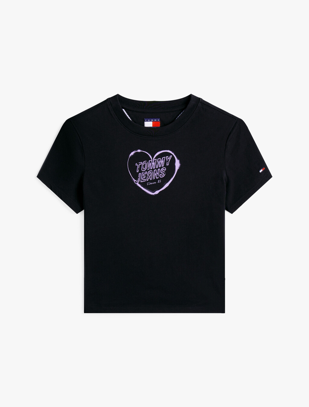 Heart Print Baby Fit T-Shirt, Black, hi-res