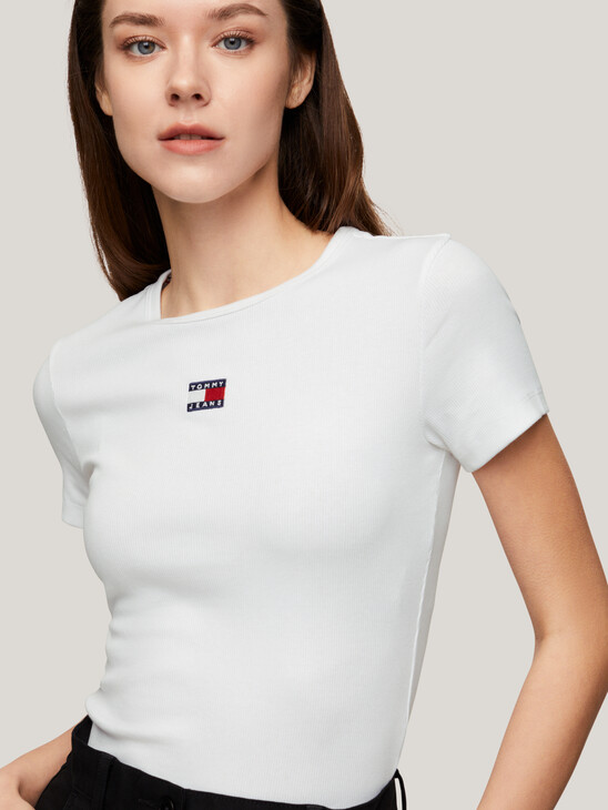 Slim Badge Ribbed T-Shirt