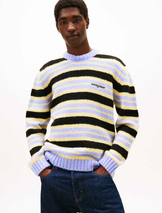 Logo Embroidery Stripe Jumper With Alpaca
