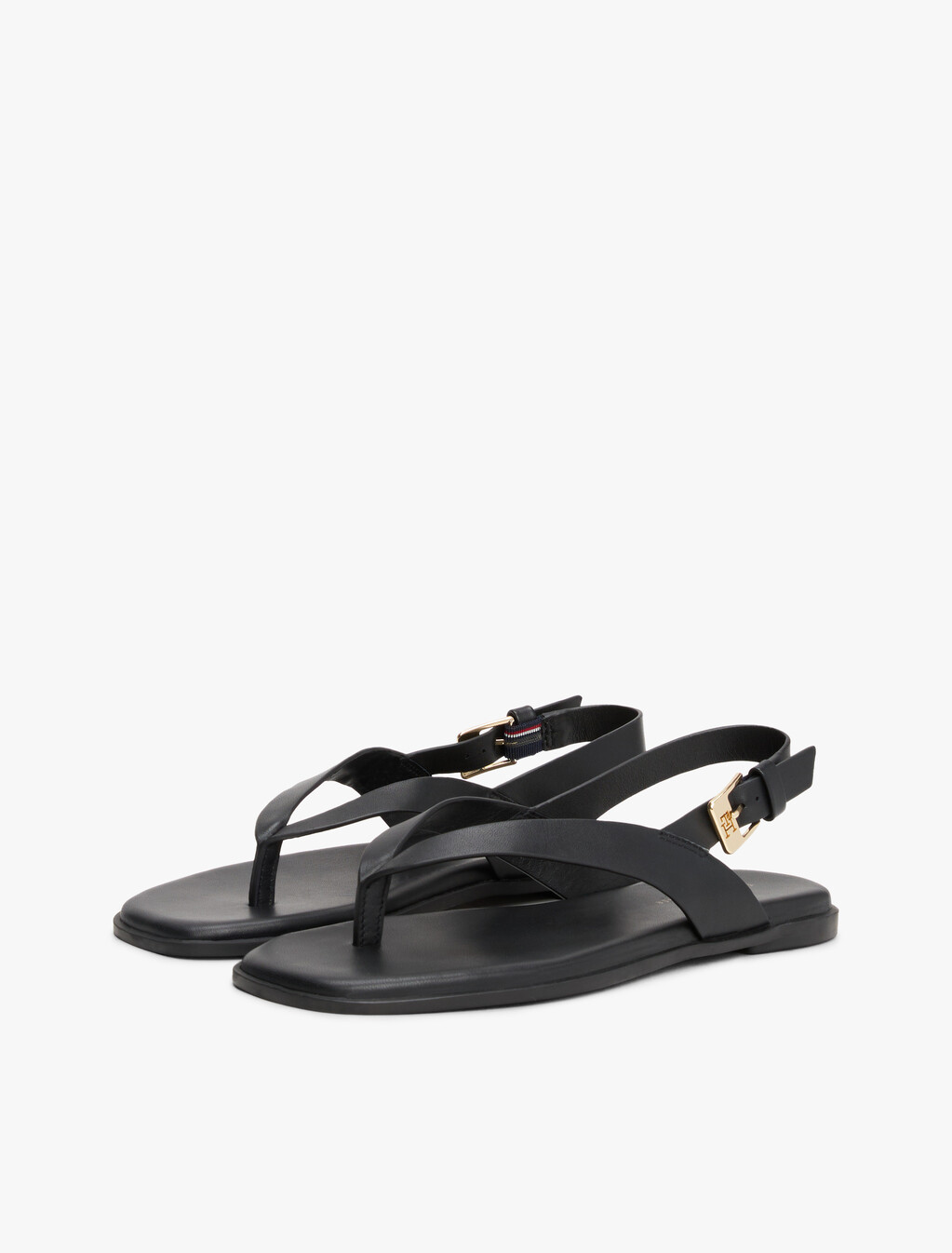 Color Block Thong Flat Sandal, Black, hi-res