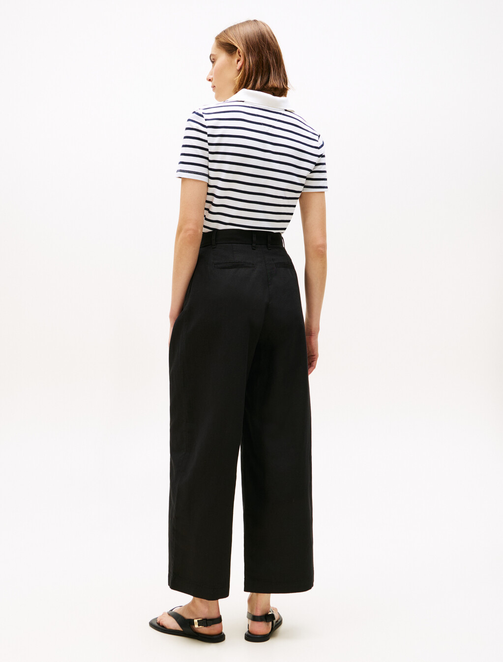 Asia Fit Tencel Linen Wide Leg Pant, Black, hi-res