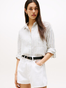 IM AF LNN ESY SHRTLnn Stp/ Cldy B, Linen Stp/ Cloudy Blue/ Ecru, hi-res