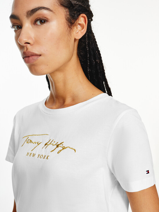 Metallic Logo Embroidery T-Shirt Metallic Logo Embroidery T-Shirt
