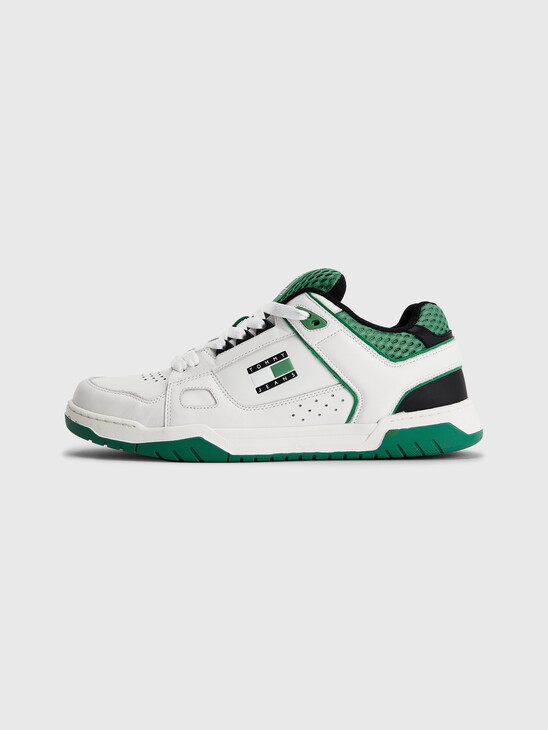 TONAL MIXED TEXTURE SKATE TRAINERS
