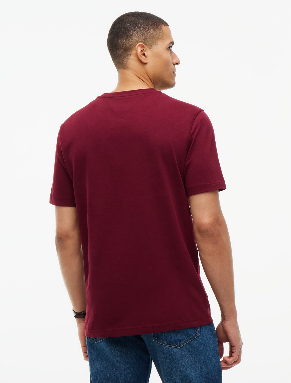 Varsity Logo Peached Jersey T-Shirt, Burgundy, hi-res