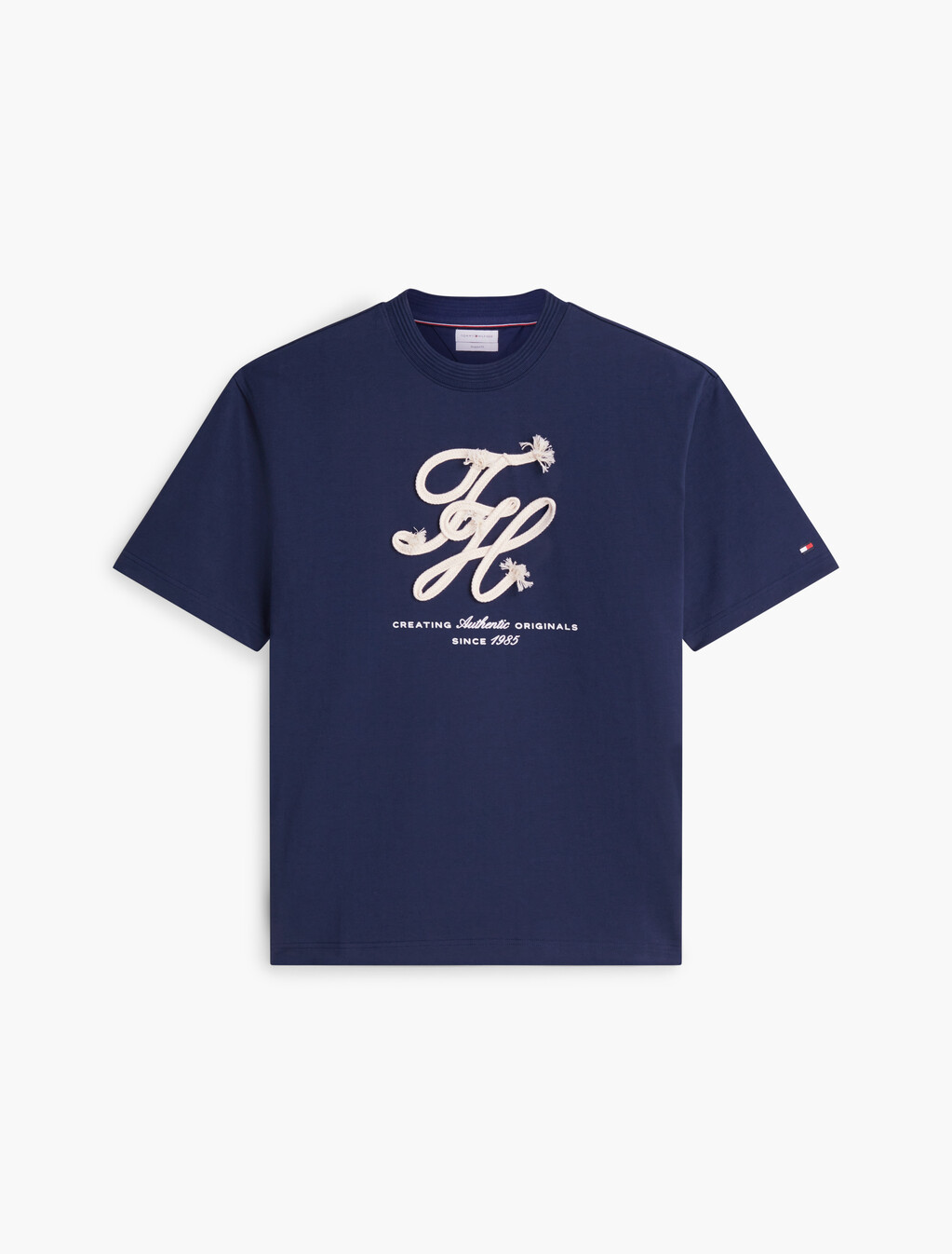 Rope Logo Appliqu&eacute; Relaxed T-Shirt, Carbon Navy, hi-res