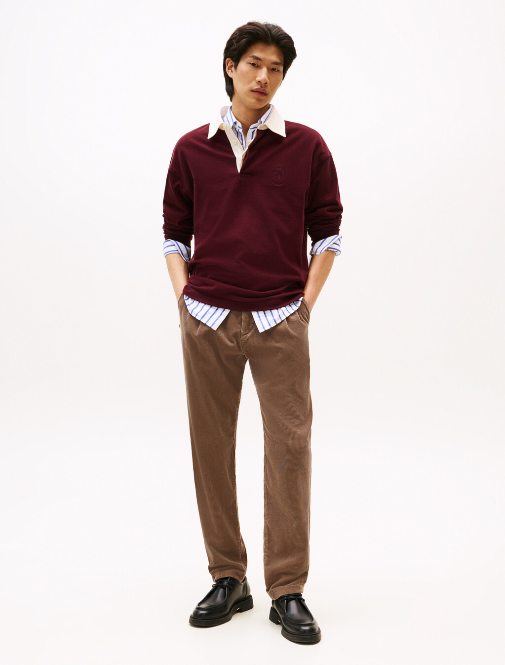 Harlem Pleated Tapered Corduroy Chinos, Coastal Taupe Cord, hi-res