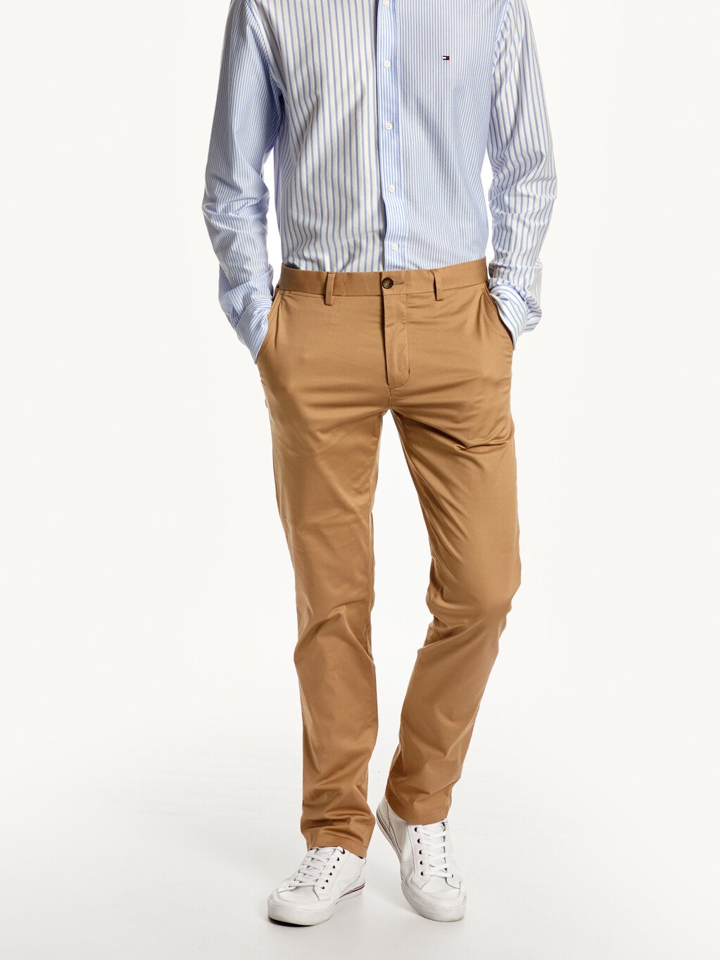 Denton Chino Straight Fit Stretch Pants, Beige, hi-res