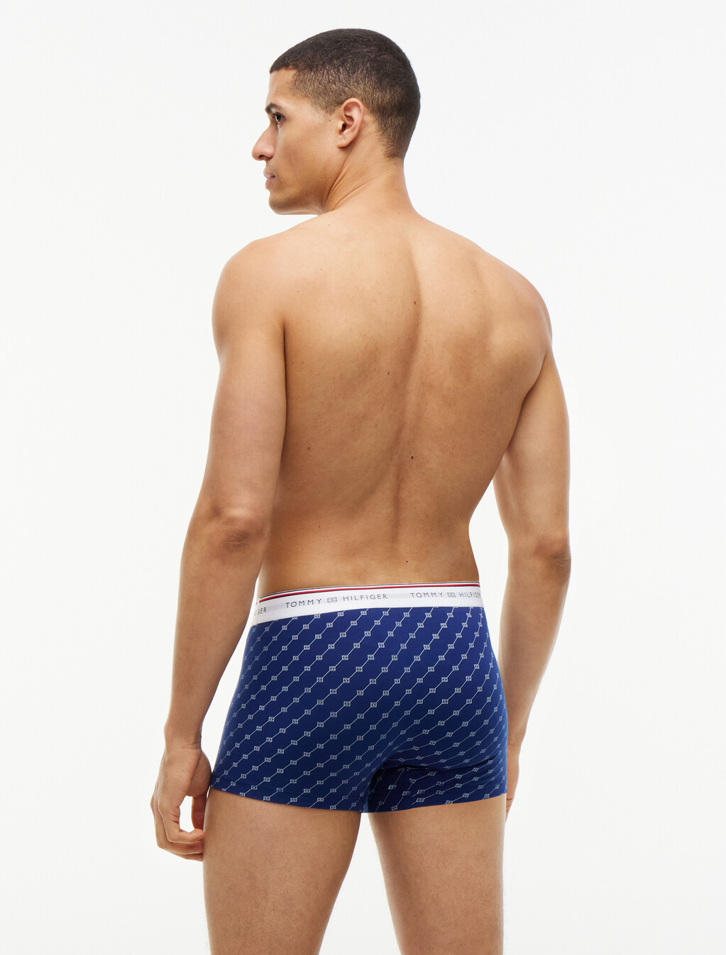 3-Pack Global Stripe Logo Trunks, Med Red/Blk/Bl Ink Outline, hi-res