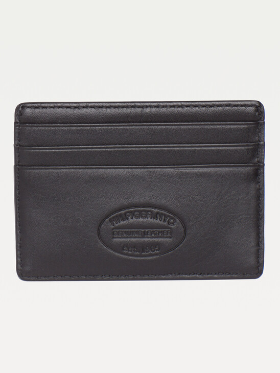 Embossed Logo Leather Card Holder