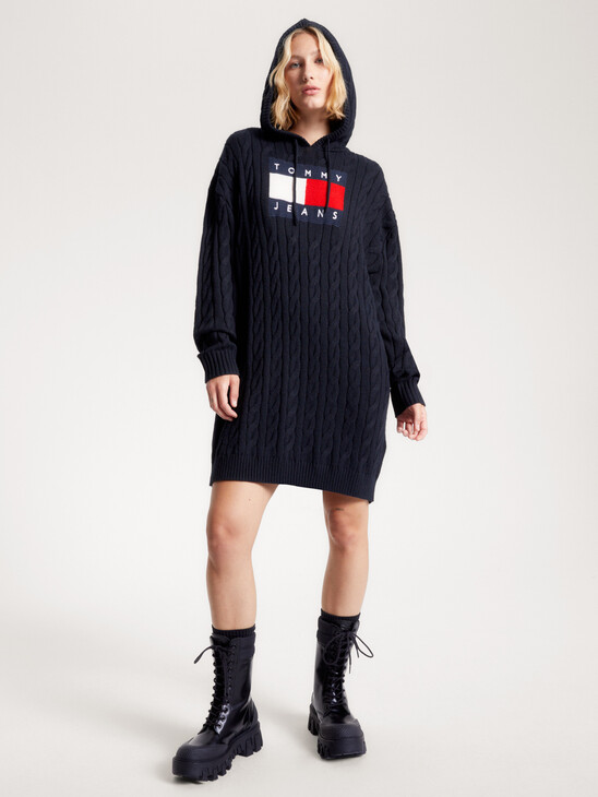 Cable Knit Hoody Dress