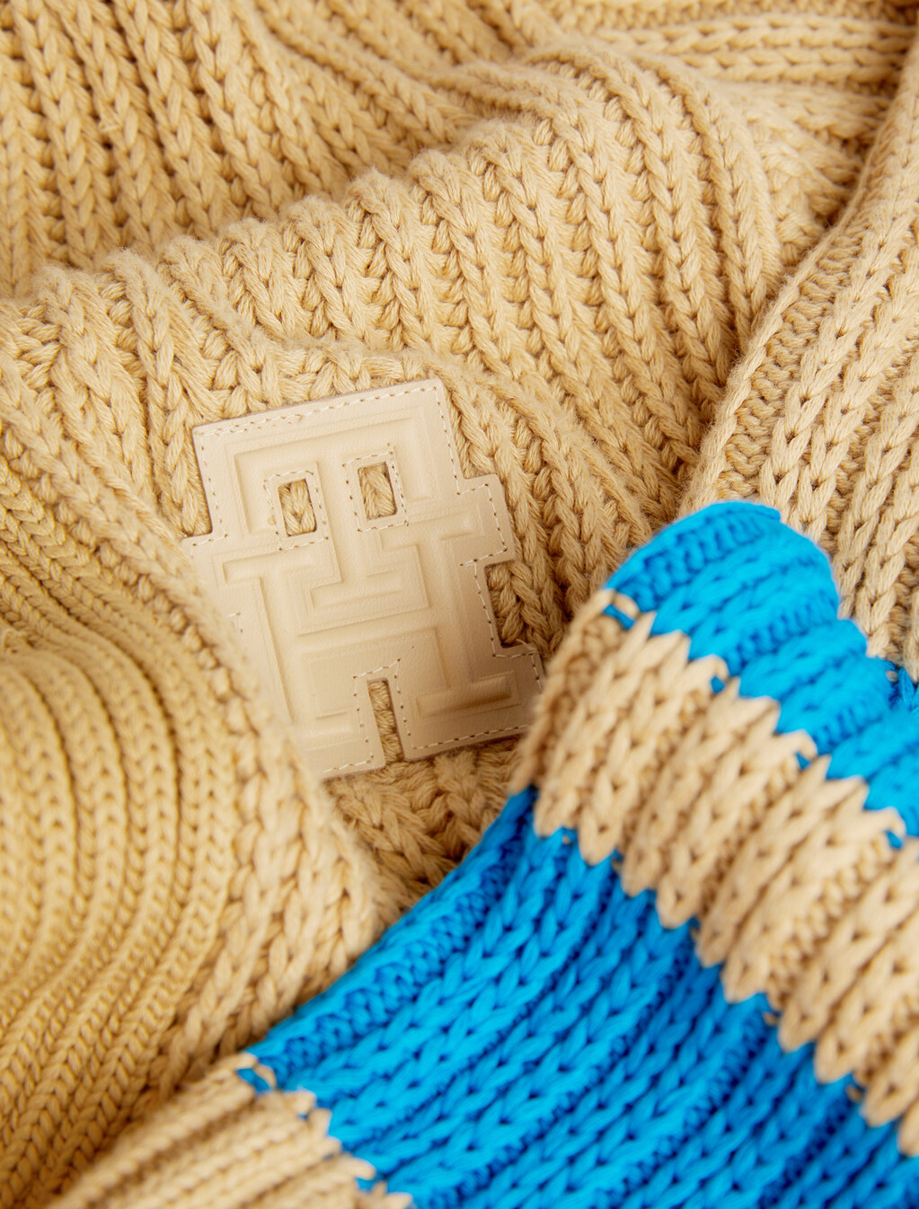 Crest Stripe Relaxed Button Cardigan, Sandy Beige, hi-res
