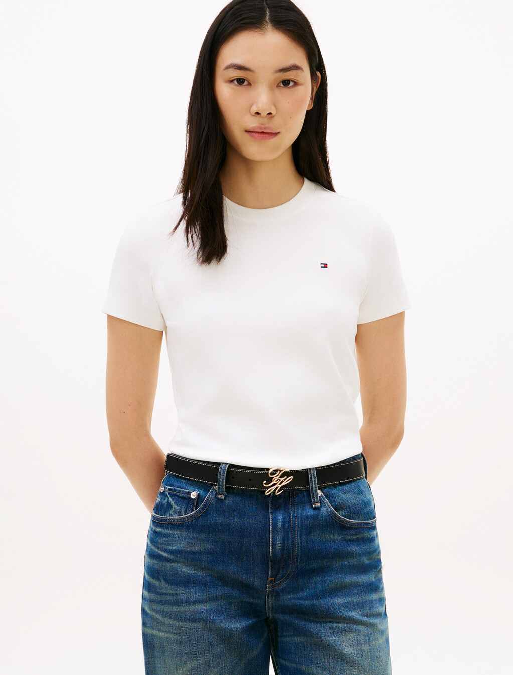 Asia Fit Double Knit Crewneck T-Shirt, Ecru, hi-res