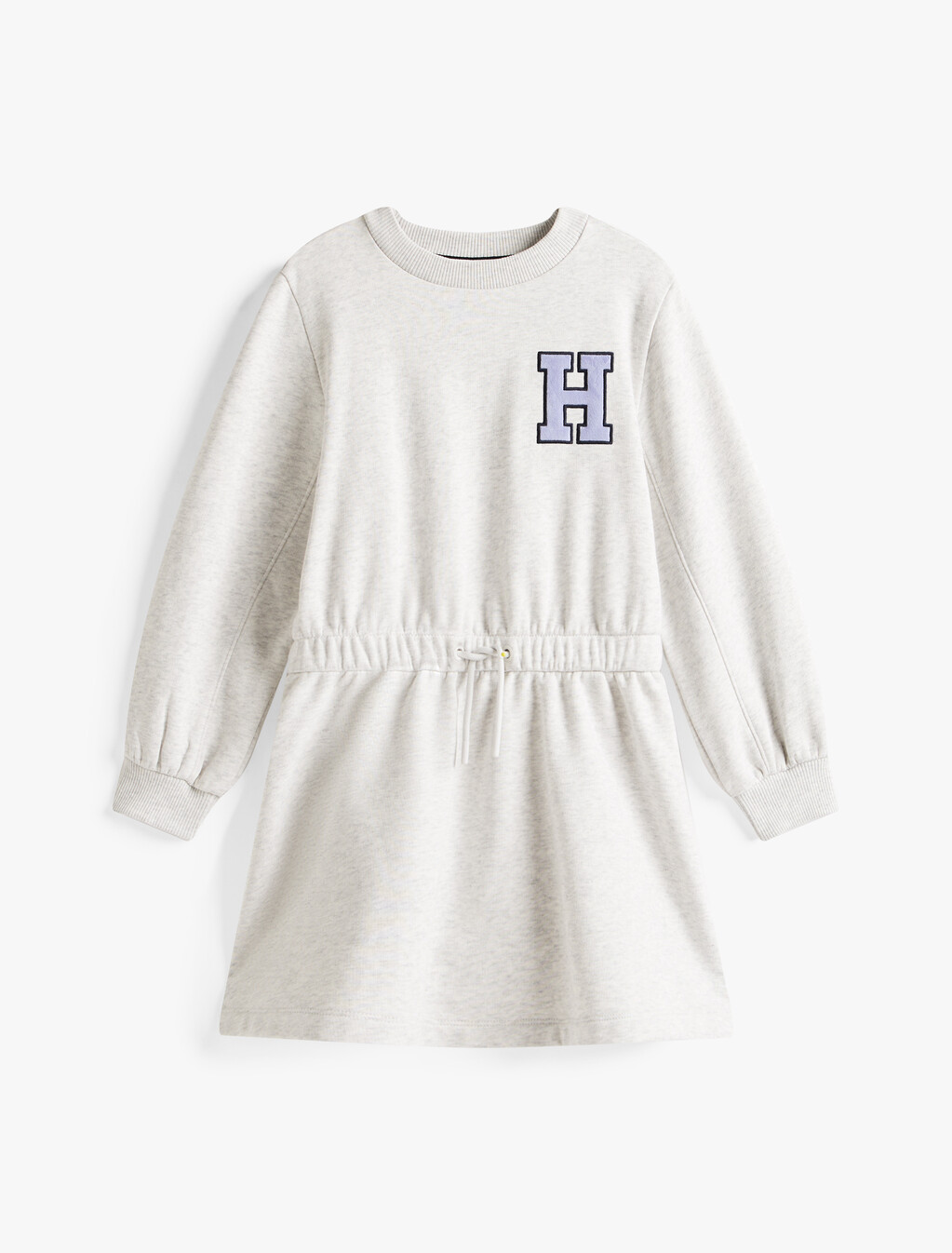 Varsity Back Logo Appliqu&eacute; Sweatshirt Dress, Light Grey Heather, hi-res