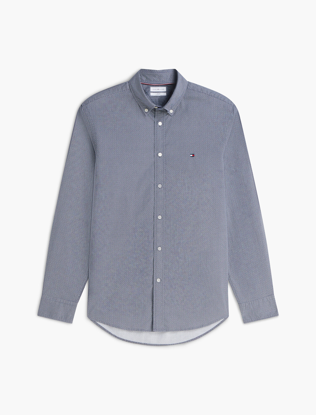 Slim Flex Micro Print Poplin Shirt, Carbon Navy / Allover, hi-res