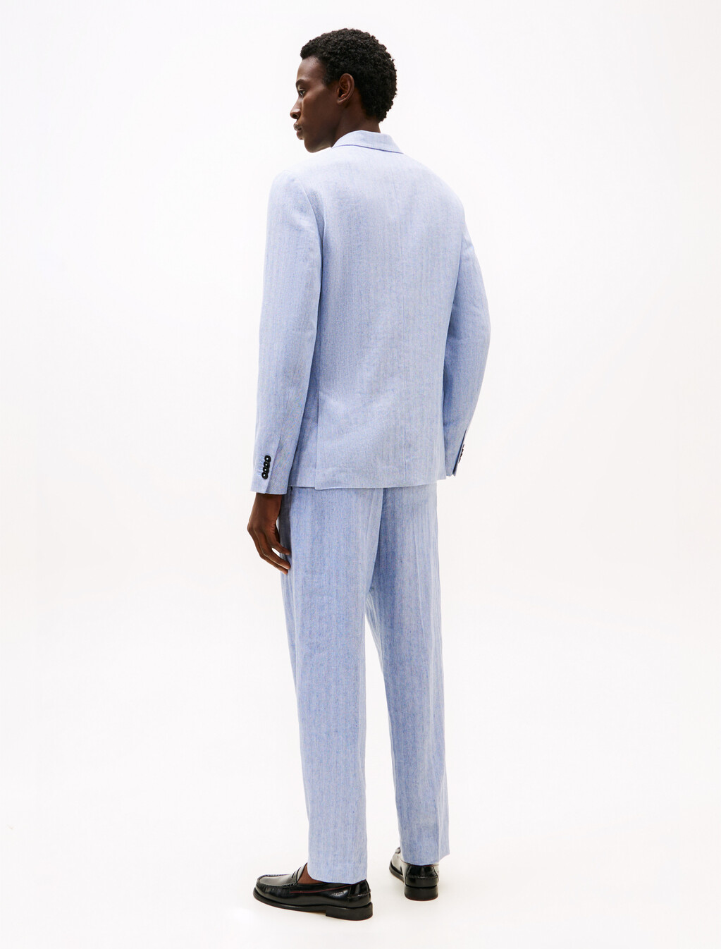 Smart Casual Relaxed Linen Blend Blazer, Sweet Blue, hi-res