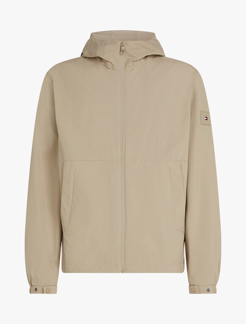 Hooded Nylon Jacket, Sandalwood, hi-res
