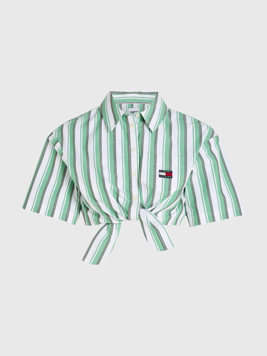Stripe Ultra Cropped Fit Shirt, Coastal Green/Multi, hi-res