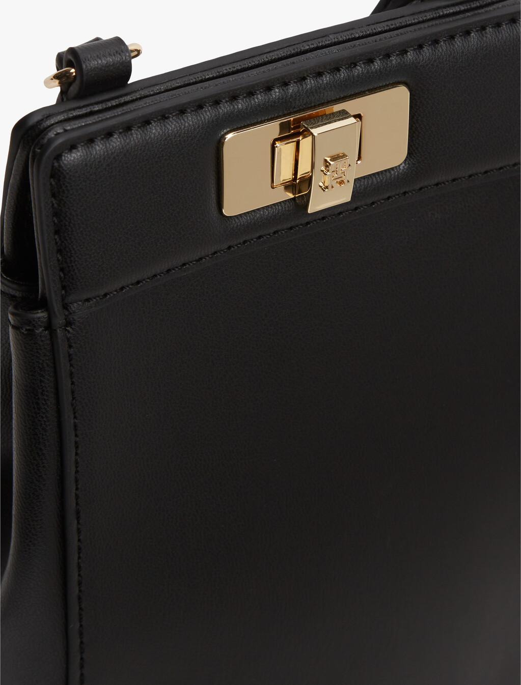 Modern Turn Lock Phone Pouch, Black, hi-res