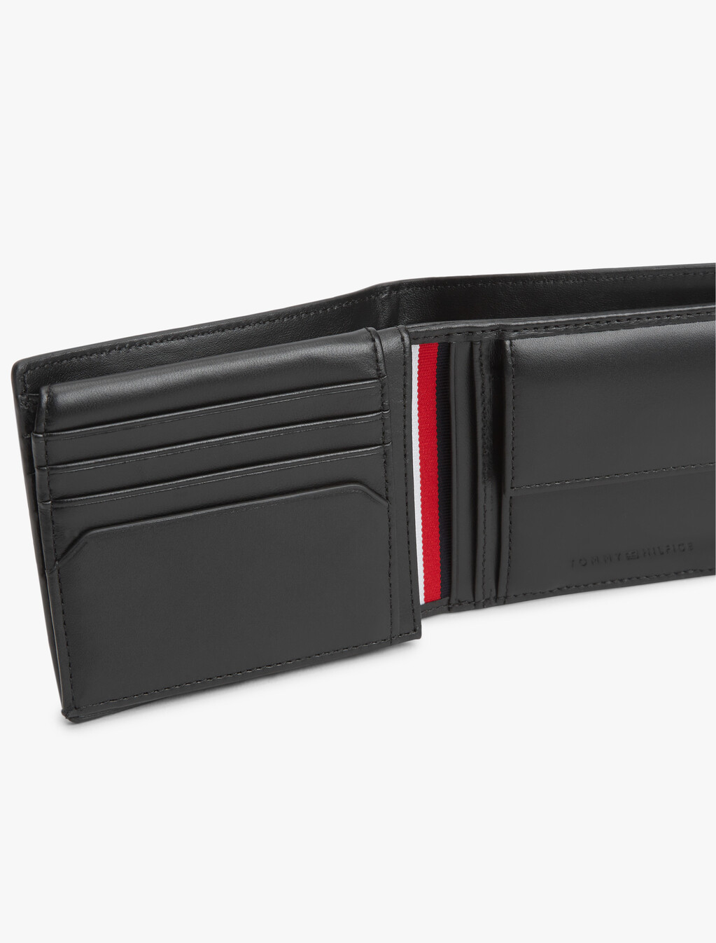 Credit Card And Coin Leather Bifold Wallet, Black, hi-res