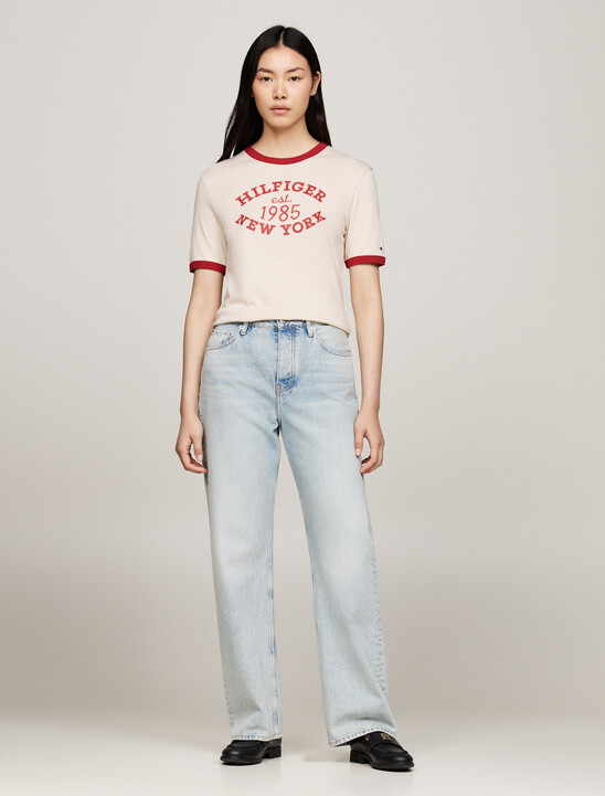 Varsity Logo Contrast Trim T-Shirt