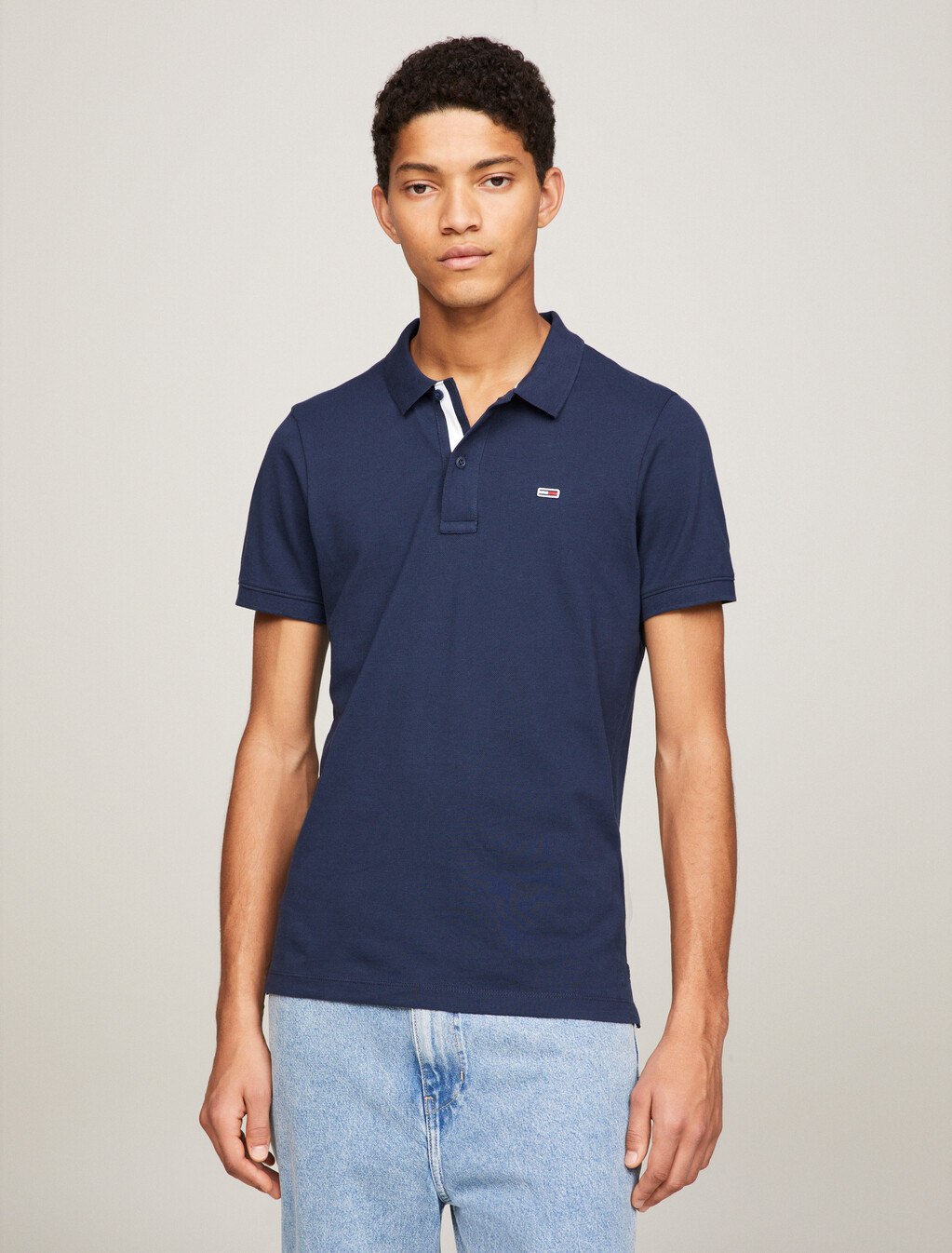 Tommy Jeans Flag Slim Polo, Twilight Navy, hi-res
