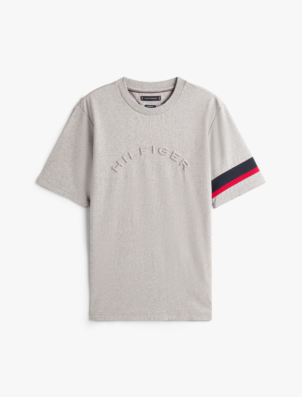 Colour-Blocked Sleeve Interlock Knit T-Shirt, Medium Grey Heather, hi-res