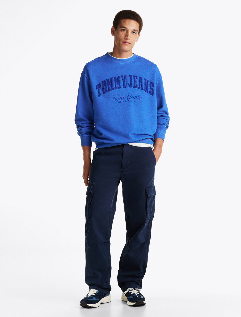 Relaxed Cargo Trousers, Dark Night Navy, hi-res