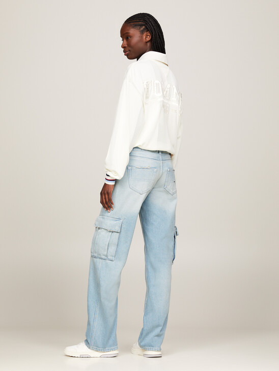 Straight Distressed Cargo Jeans