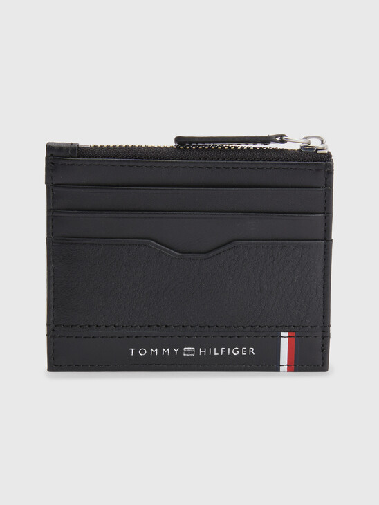 LEATHER CARDHOLDER WITH ZIP POCKET