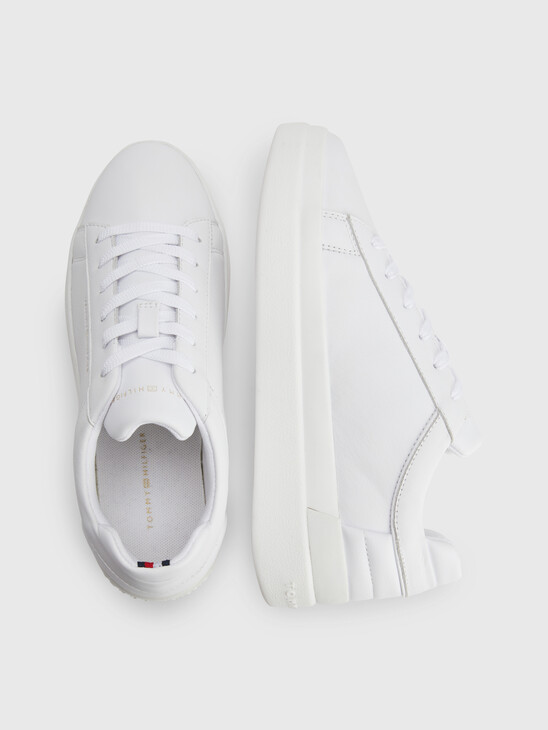 LEATHER COLOUR-BLOCKED CUPSOLE TRAINERS