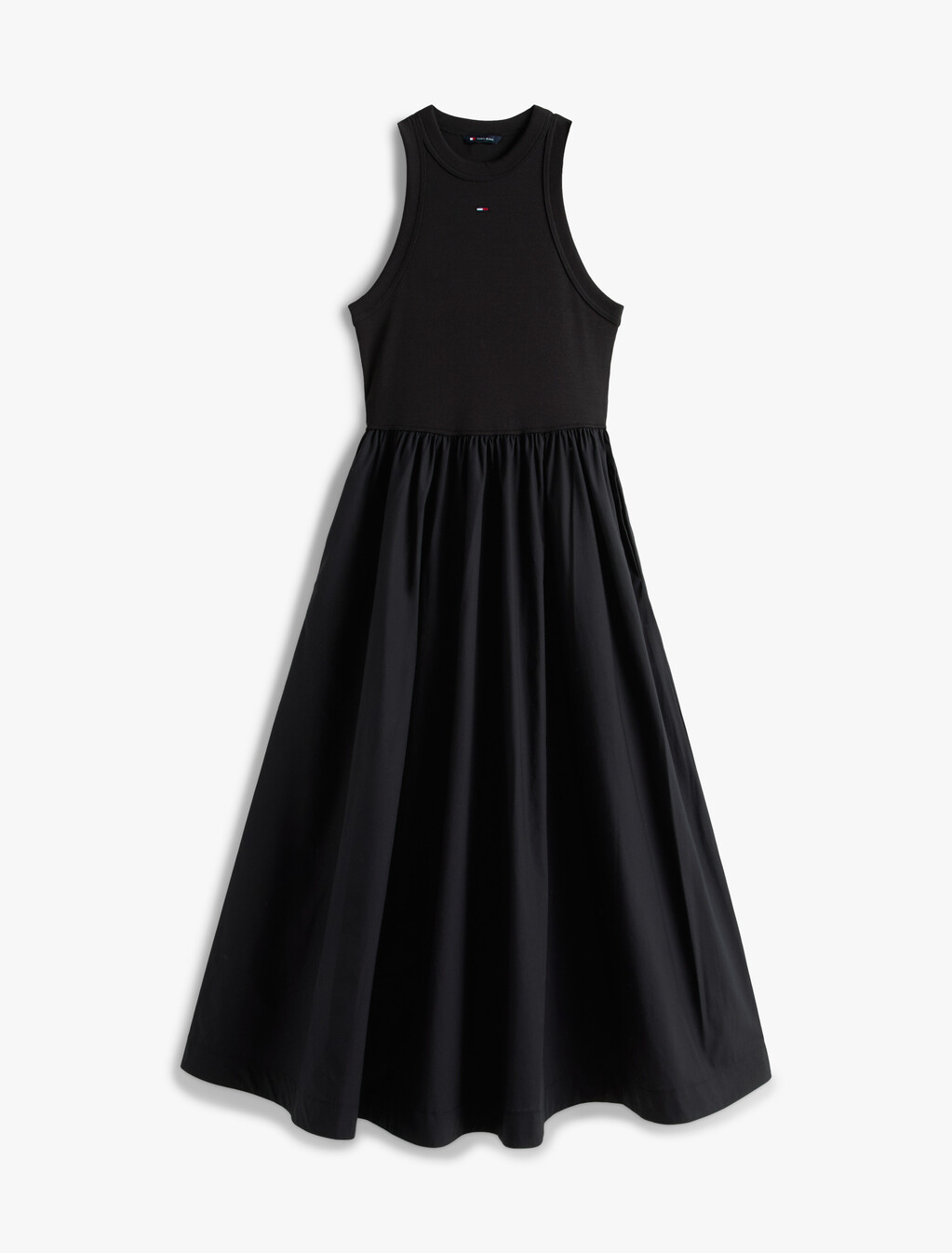 Slim Poplin Tank Top Maxi Dress, Black, hi-res