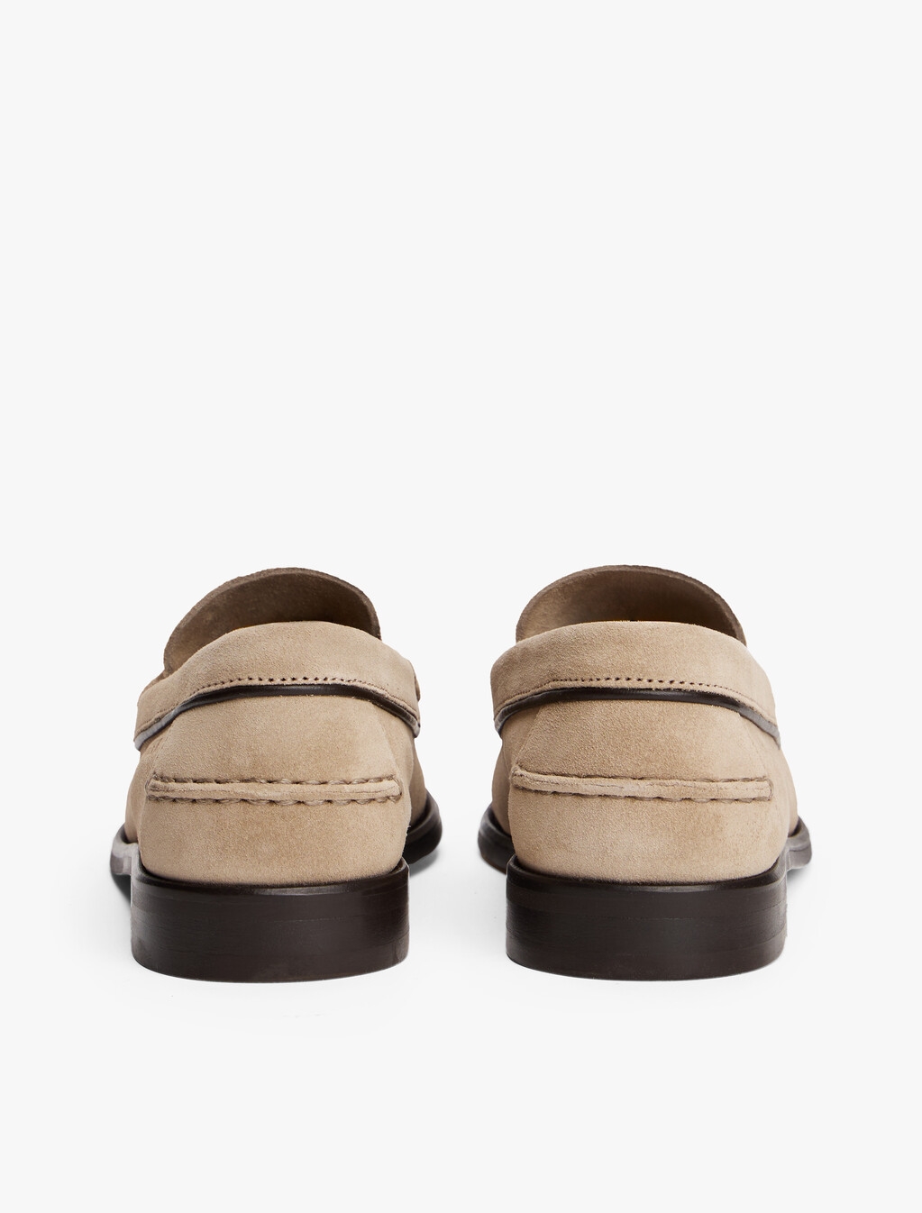 Debossed Suede Loafers, Beige, hi-res