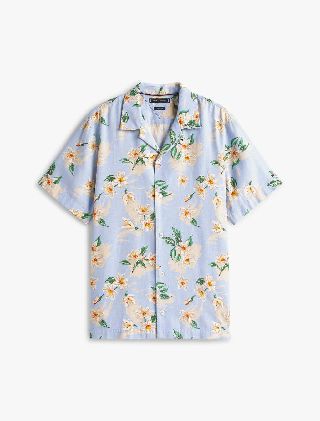 Lightweight Floral Print Viscose Shirt, Sweet Blue / Allover, hi-res