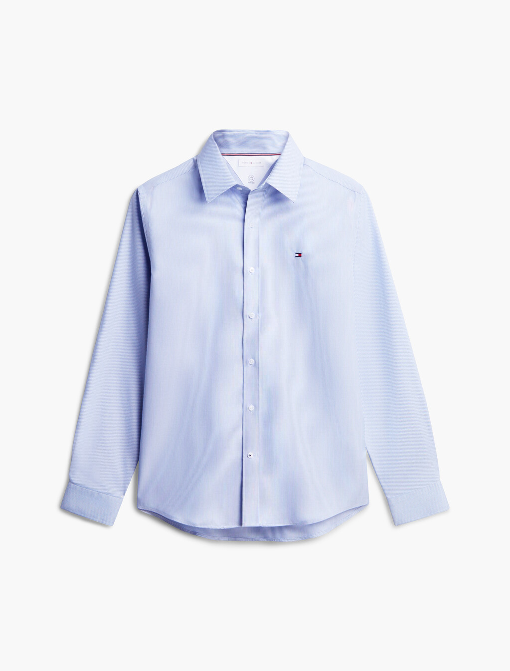 New York Label Regular Fit Non-Iron Stripe Shirt, Brilliant Navy / White, hi-res